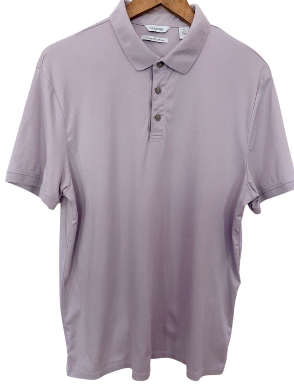 🔴 Calvin Klein Liquid Touch Polo Shirt Lavender Purple Men's Large